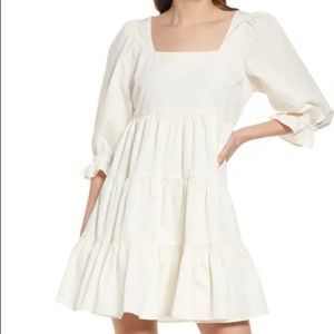 Madewell Cream Tiered Dress